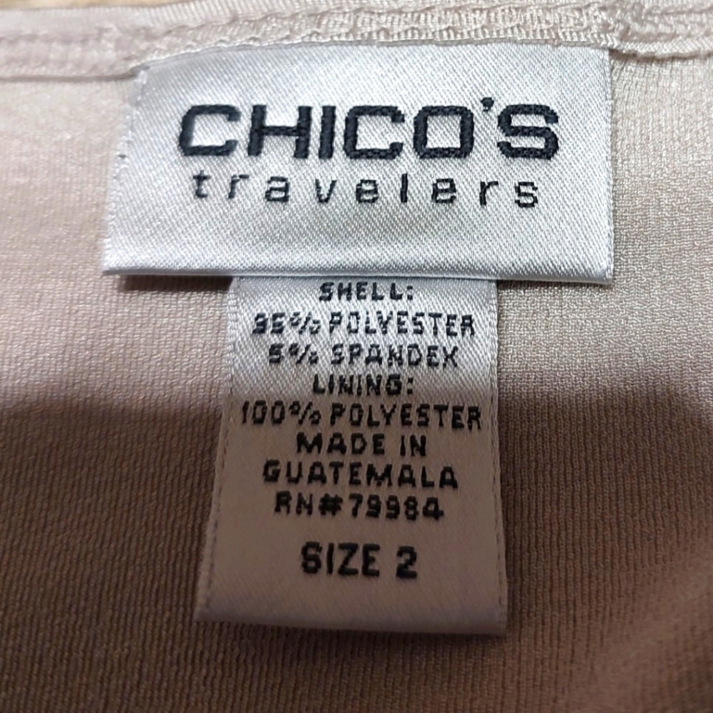 🐈 Striking Chico's Travelers Light Gold Lame Metallic Pleated Cami Tank - L (2) - Picture 16 of 16